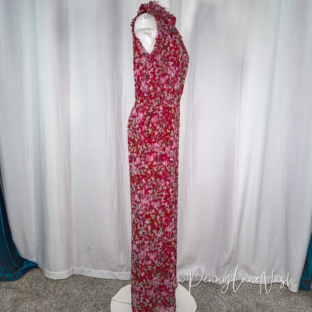 Anthropologie Ali & Jay Troubadour Red Floral Sleeveless Ruffle Jumpsuit - Picture 5 of 14